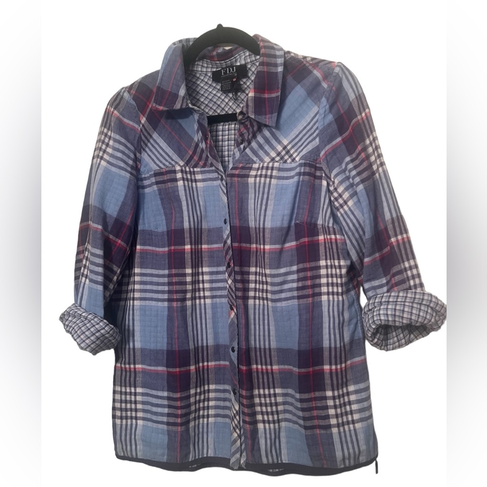 FDJ Plaid Snap Shirt Size 8